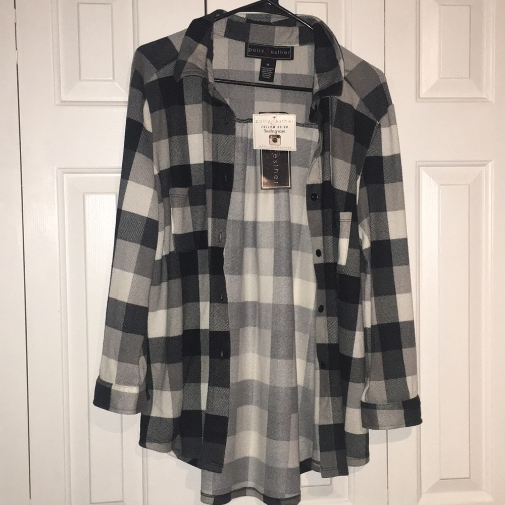 Black Plaid Button Down